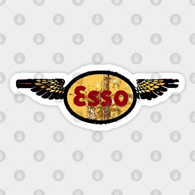 ESSO  EXXON VINTAGE AVIATION GRAPHIC SIGN Sticker by Overthetopsm